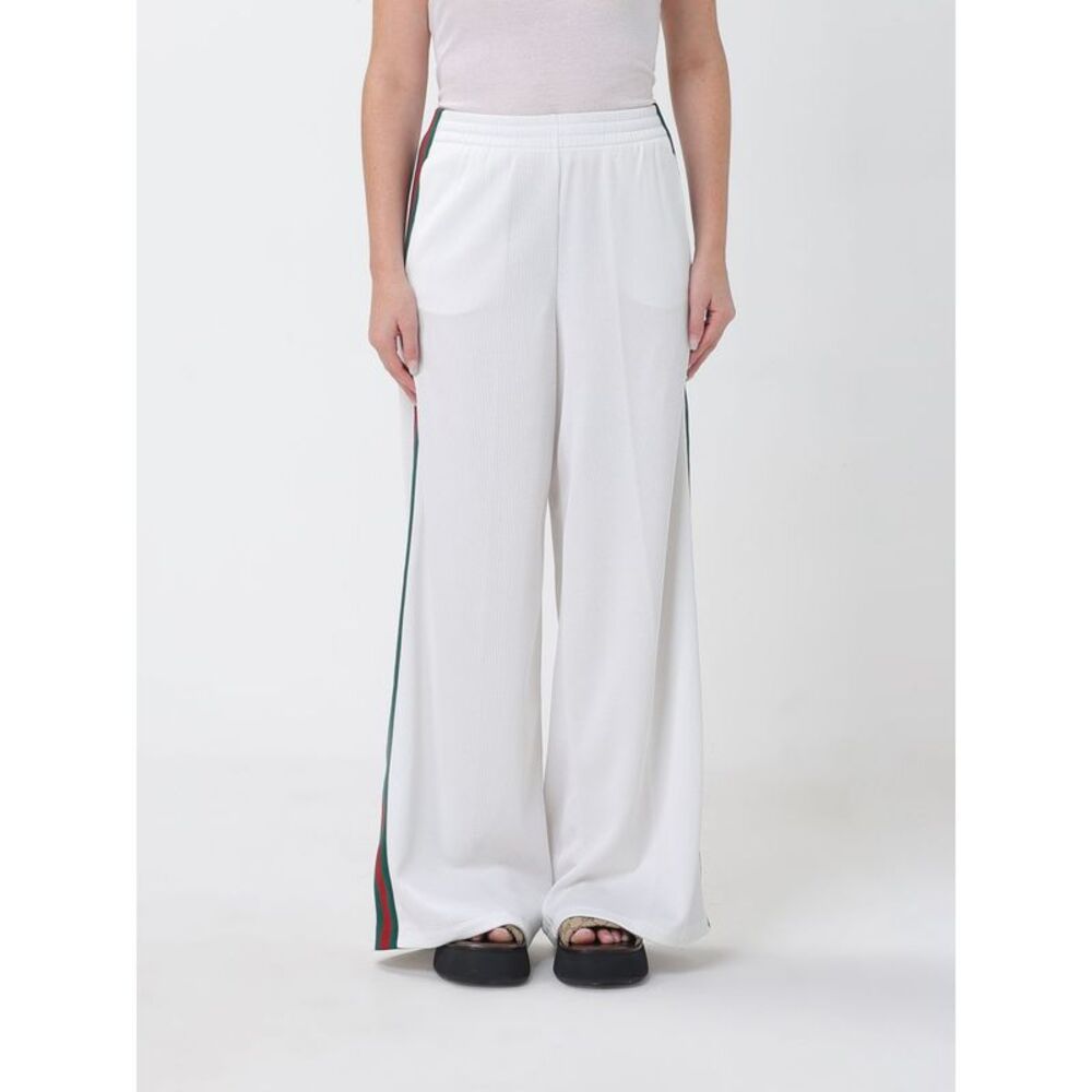 Gucci Women Gucci High-Waisted Wide-Leg Cotton Jersey Trousers